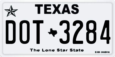 TX license plate DOT3284