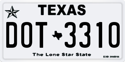 TX license plate DOT3310