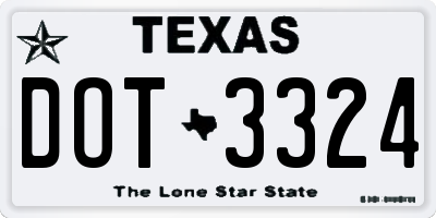 TX license plate DOT3324