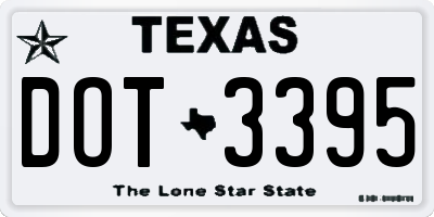 TX license plate DOT3395