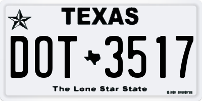 TX license plate DOT3517