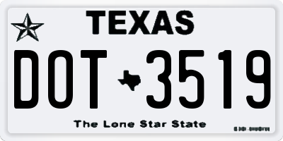 TX license plate DOT3519