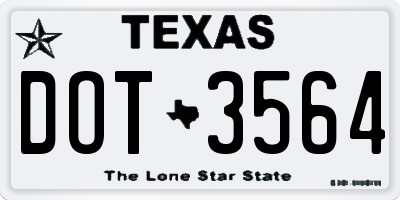 TX license plate DOT3564
