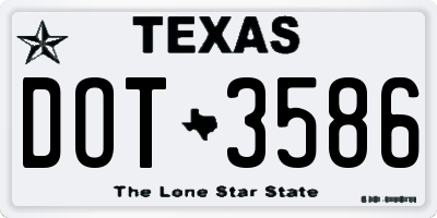 TX license plate DOT3586