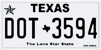 TX license plate DOT3594