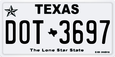TX license plate DOT3697