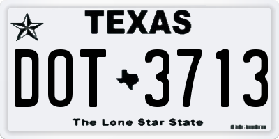 TX license plate DOT3713