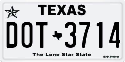 TX license plate DOT3714