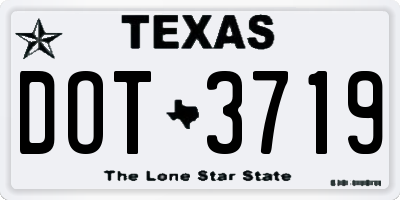 TX license plate DOT3719