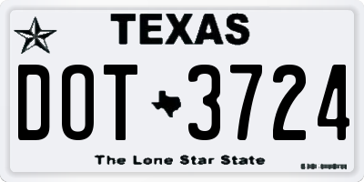 TX license plate DOT3724