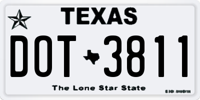 TX license plate DOT3811