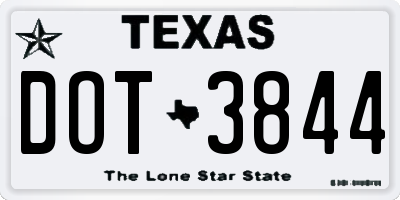 TX license plate DOT3844
