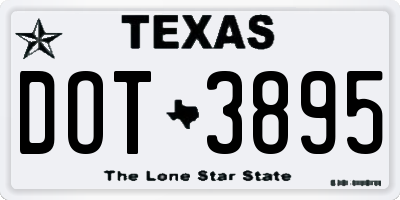 TX license plate DOT3895