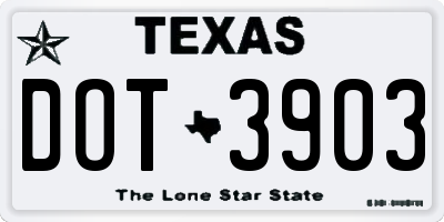 TX license plate DOT3903