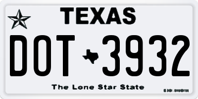 TX license plate DOT3932