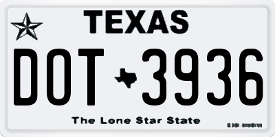 TX license plate DOT3936