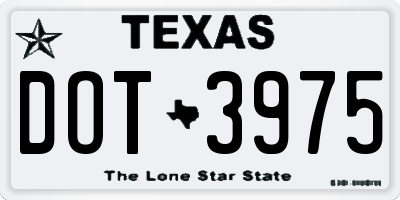 TX license plate DOT3975