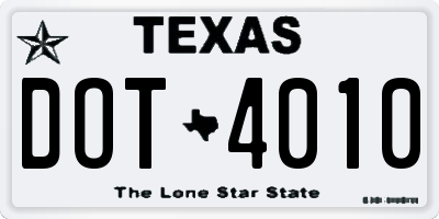 TX license plate DOT4010