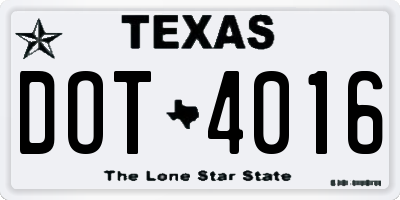 TX license plate DOT4016