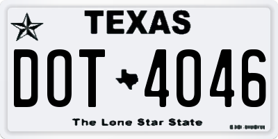 TX license plate DOT4046