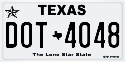 TX license plate DOT4048