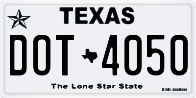 TX license plate DOT4050