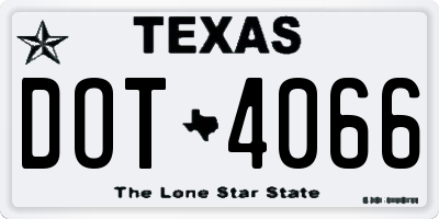 TX license plate DOT4066