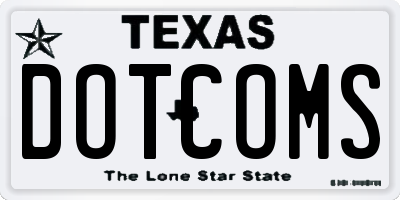 TX license plate DOTCOMS