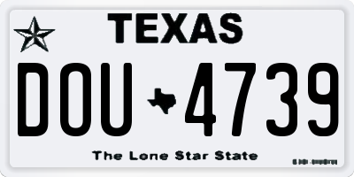 TX license plate DOU4739