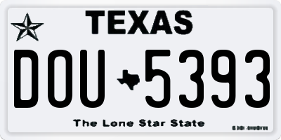TX license plate DOU5393
