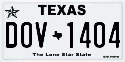 TX license plate DOV1404
