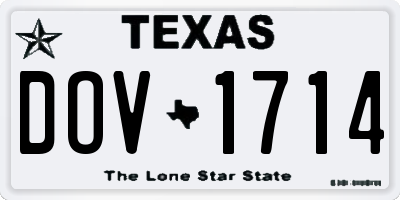 TX license plate DOV1714
