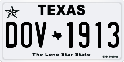 TX license plate DOV1913
