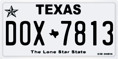 TX license plate DOX7813