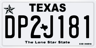 TX license plate DP2J181