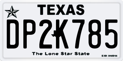 TX license plate DP2K785