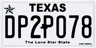 TX license plate DP2PO78