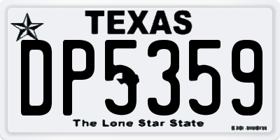 TX license plate DP5359