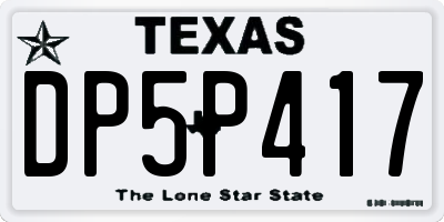 TX license plate DP5P417