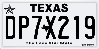 TX license plate DP7X219