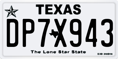 TX license plate DP7X943