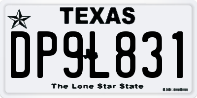 TX license plate DP9L831