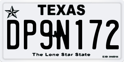 TX license plate DP9N172