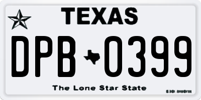 TX license plate DPB0399