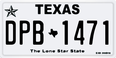 TX license plate DPB1471