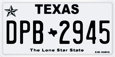 TX license plate DPB2945