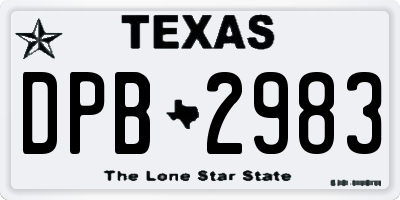 TX license plate DPB2983