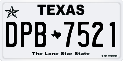 TX license plate DPB7521
