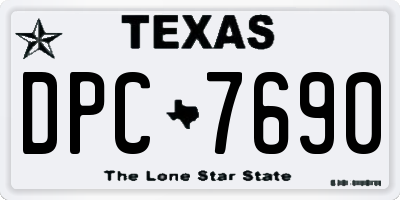 TX license plate DPC7690