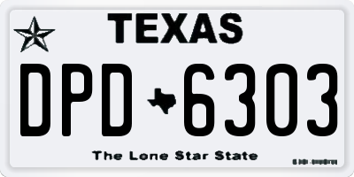 TX license plate DPD6303